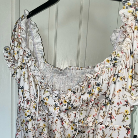 Ditsy Floral Puff Sleeve Maxi Cider Dress - Picture 5 of 10
